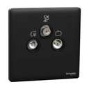 Schneider Electric UnicaX 2 Gang TV Master & FM Outlet, Antique Brass, Flush-Mount 0
