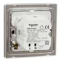 Schneider Electric UnicaX USB Charger, Dual USB‑A + USB‑C, Antique Brass, Slim Plate, Flush-Mount 1