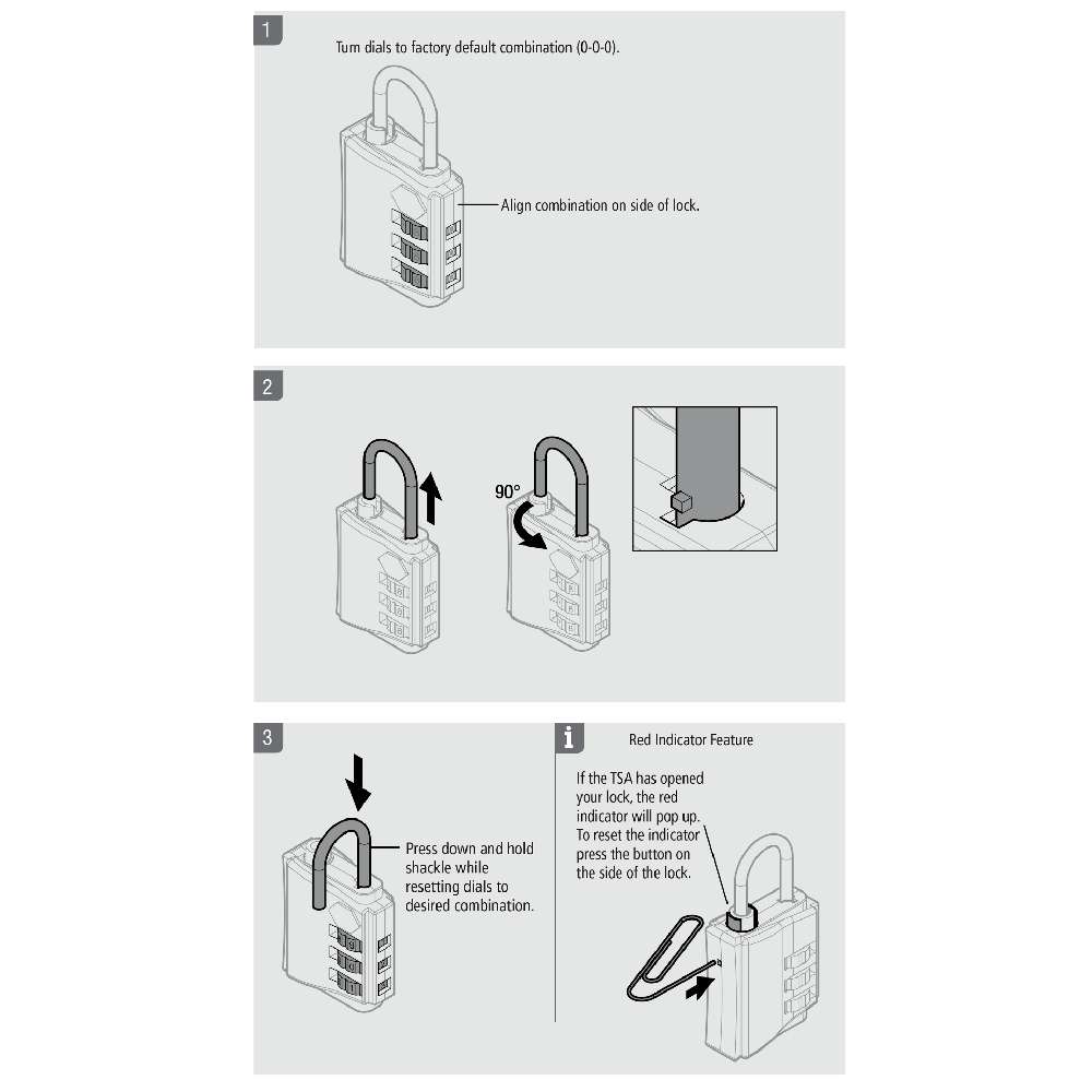 Stanley Padlock Zinc 30mm 3-Digit Combination TSA Red 2