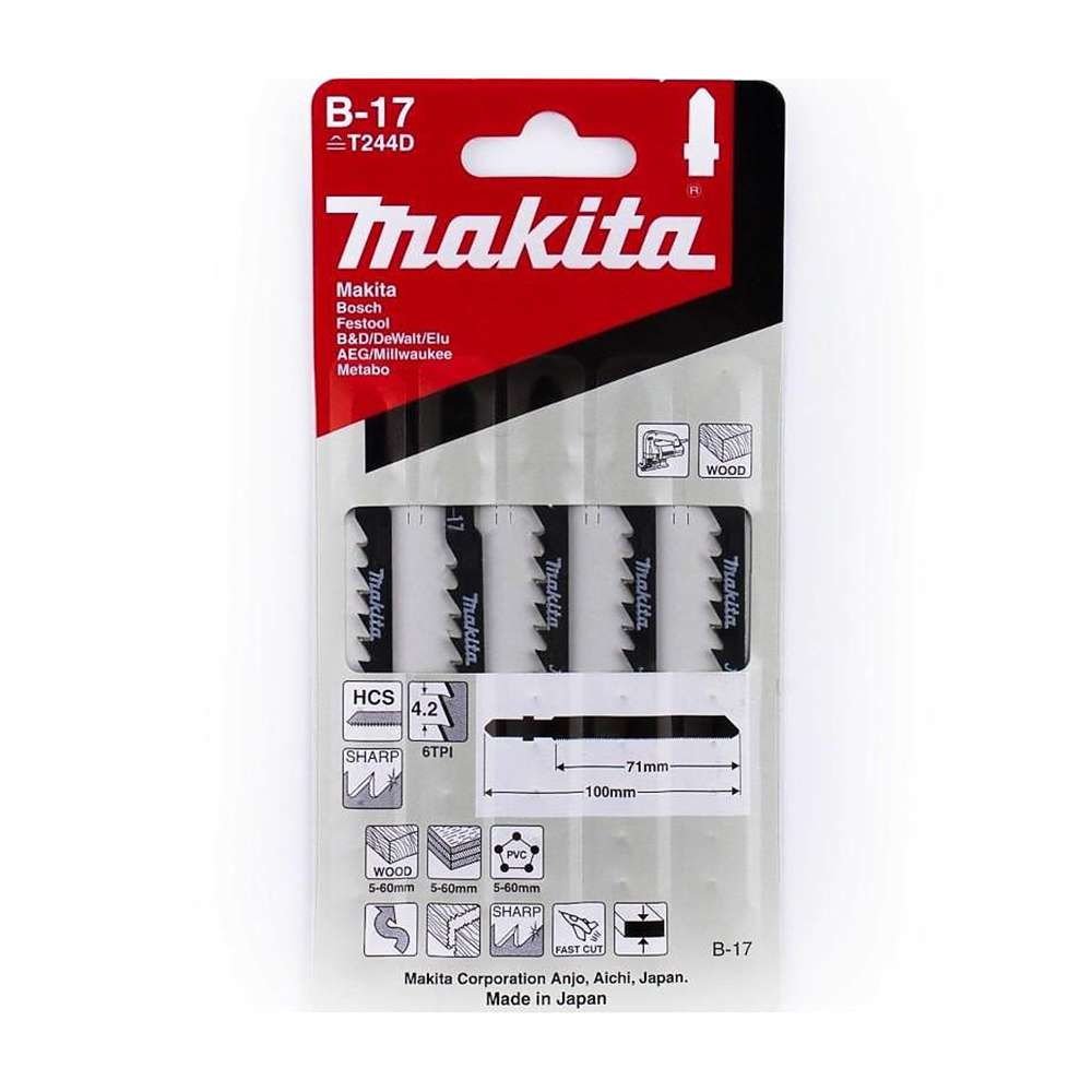 Makita( A-85690 ) B17 Jigsaw Blade - Pack of 5 2