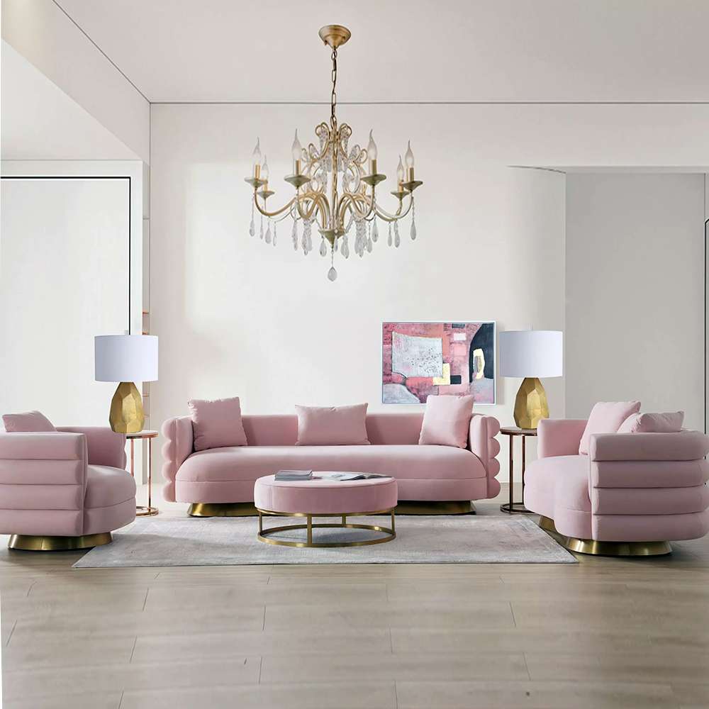 RoAlice Sofa Set (3 Seater + 2 Seater) - Pink 0