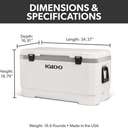 Igloo Latitude Marine Ultra 100 Cooler Box White / Moonscape Gray 5