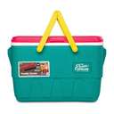 Igloo Retro Jade 25 Qt Lunch Picnic Basket Cooler Dark Jade /Bold Magenta /Livewire Yellow Disc 3