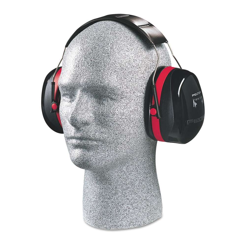 3M™ H10A PELTOR™ Optime™ 105 Over-the Head Earmuffs, Black/Red 6