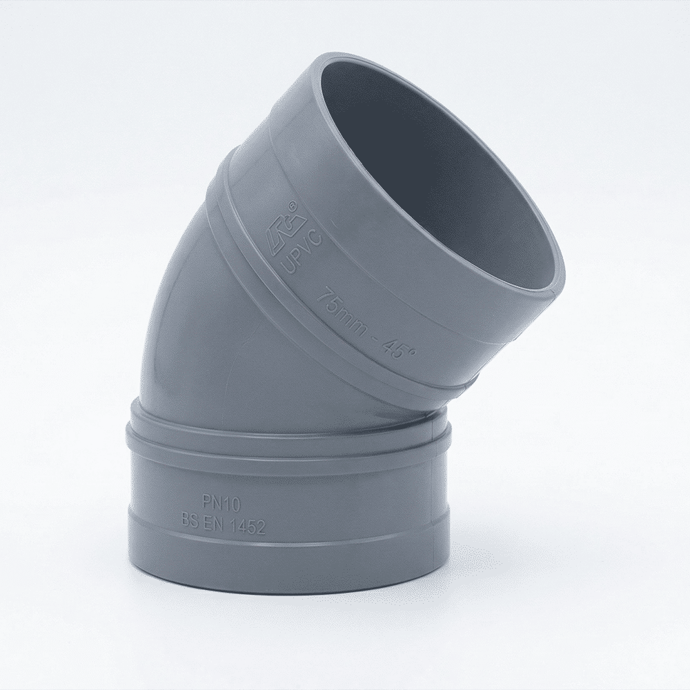Atlas 75mm x 45 Degree UPVC Elbow - Per Pcs