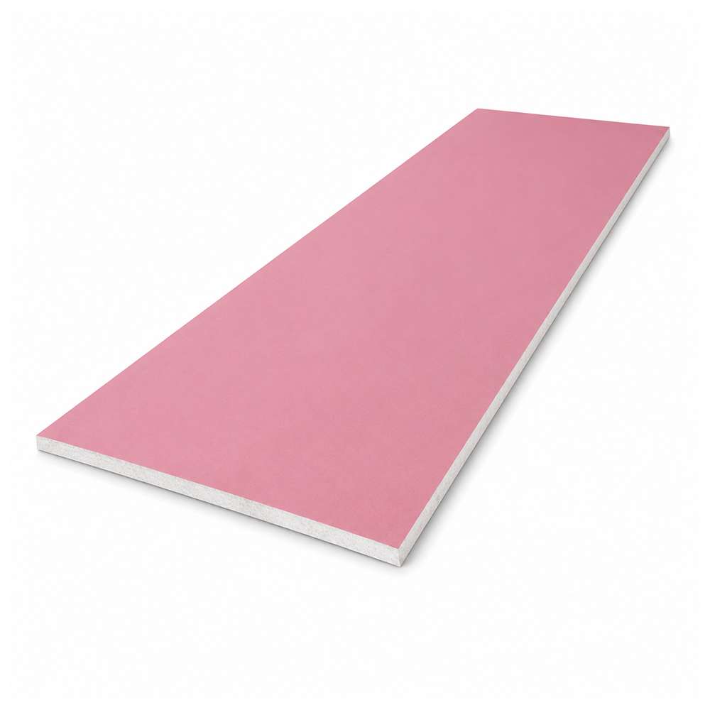 Gyproc Firestop MR Plaster Board 12.5 x 1200 x 2400 T/E Edge Pink Face Green Reverse, Fire & Moisture Resistant