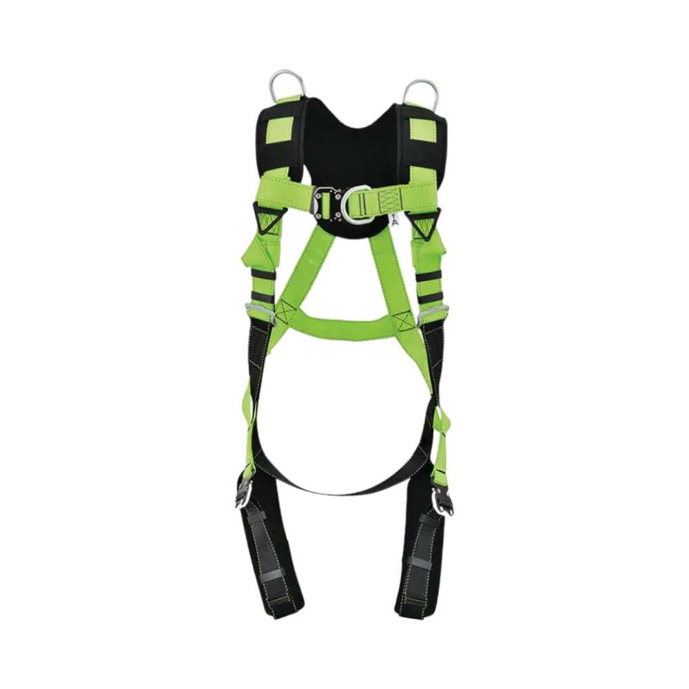 JECH JE145002N Full body Safety Harness, 45mm polyester,Dring with back pad Green/Black 0