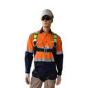 JECH JE1119 Full Body Safety Harness,45mm Polyester, D-Ring with Metal Buckle, Green/Black 0