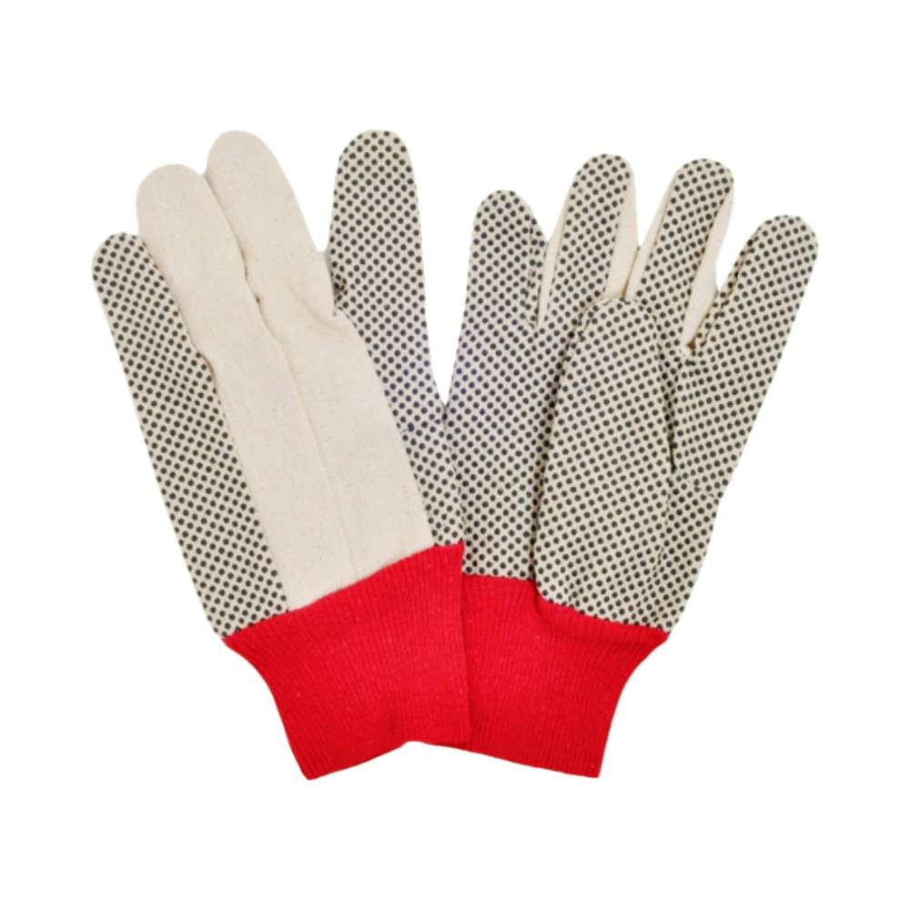 Ameriza PVC dotted Cotton gloves, 160z, Red/White, 12Pairs/Pack 0