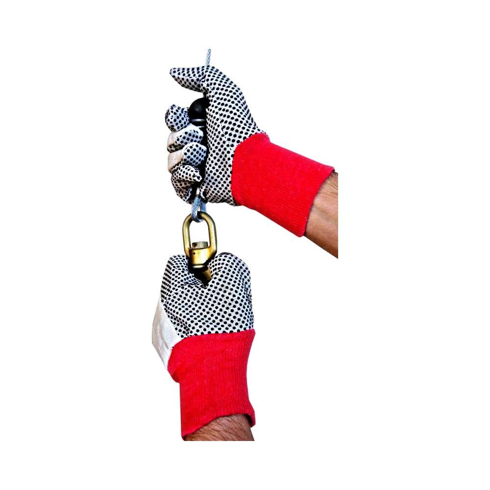 Ameriza PVC dotted Cotton gloves, 160z, Red/White, 12Pairs/Pack 1
