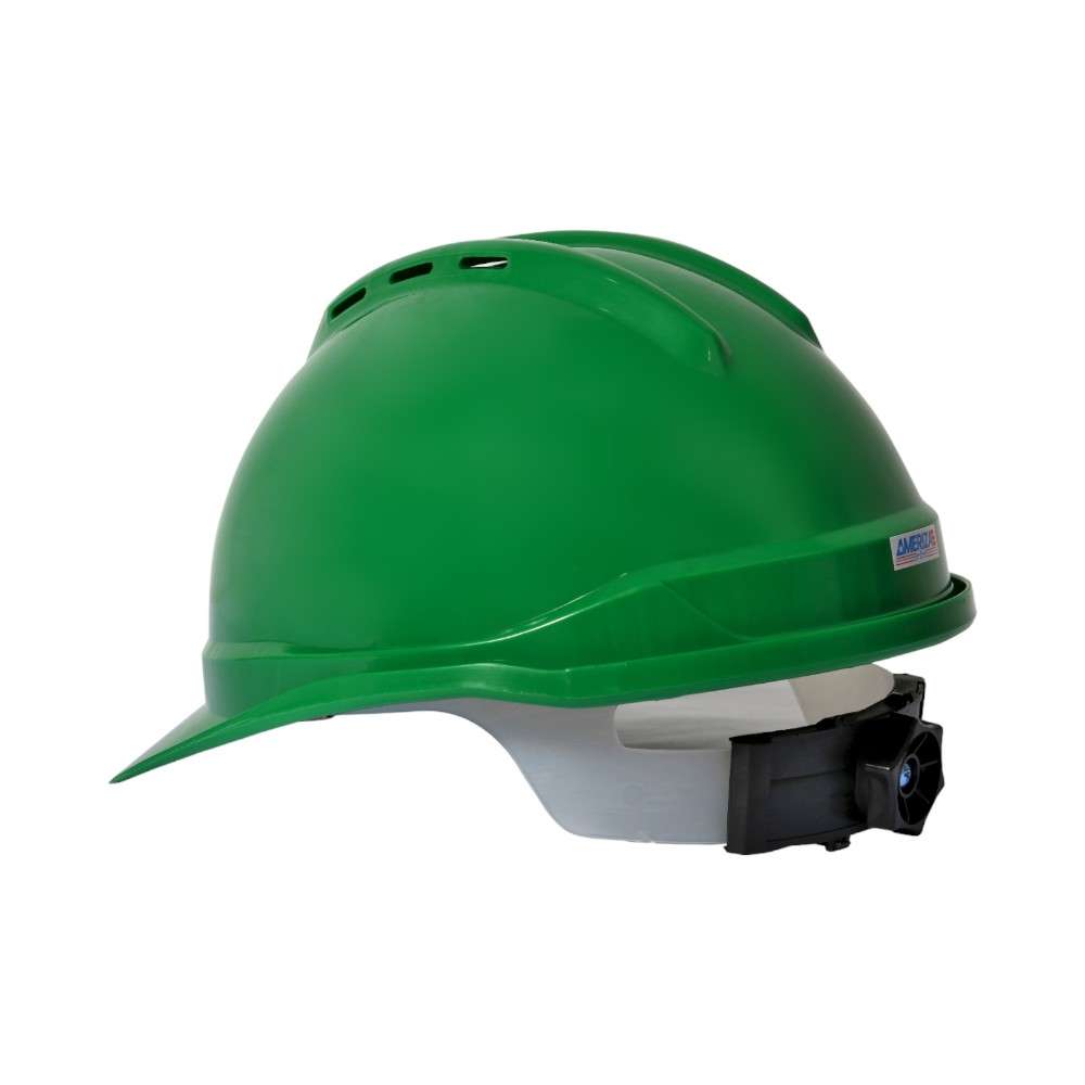 Ameriza Guard Ventilated Safety Helmet with Ratchet Suspension, Green 2