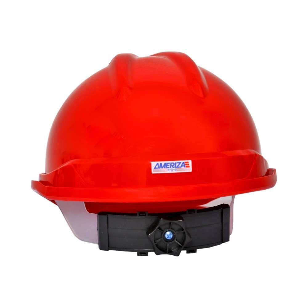 Ameriza Guard Ventilated Safety Helmet with Ratchet Suspension, Red 3