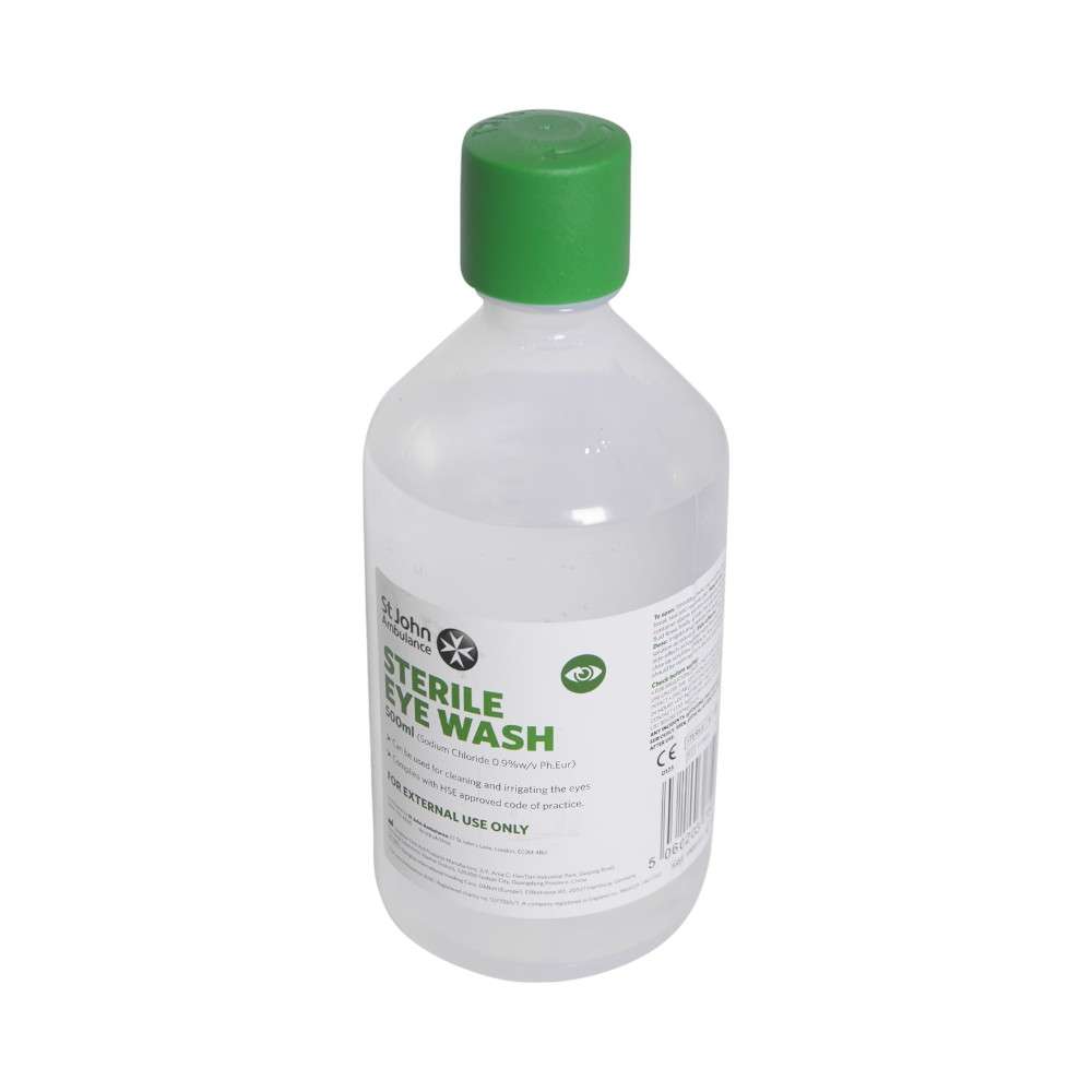 St John Ambulance F17884 Emergengy Saline Eyewash 500ML 0