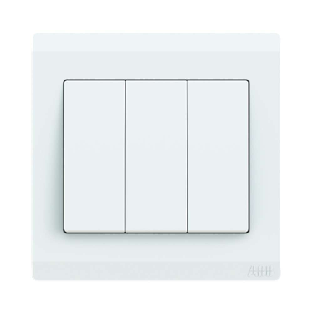ABB 3 Gang 1 Way 10Amp Switch,Inora BL103, White 0
