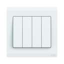 ABB 4 Gang 1 Way 10Amp Switch,Inora BL104, White 0