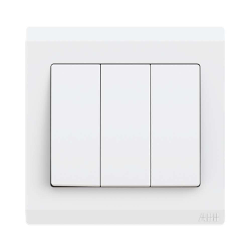 ABB 3 Gang 2 Way 10Amp Switch,Inora BL107, White 0