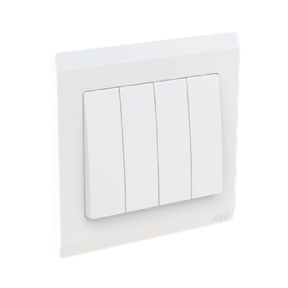ABB 4 Gang 2 Way 10Amp Switch,Inora BL108,White 2