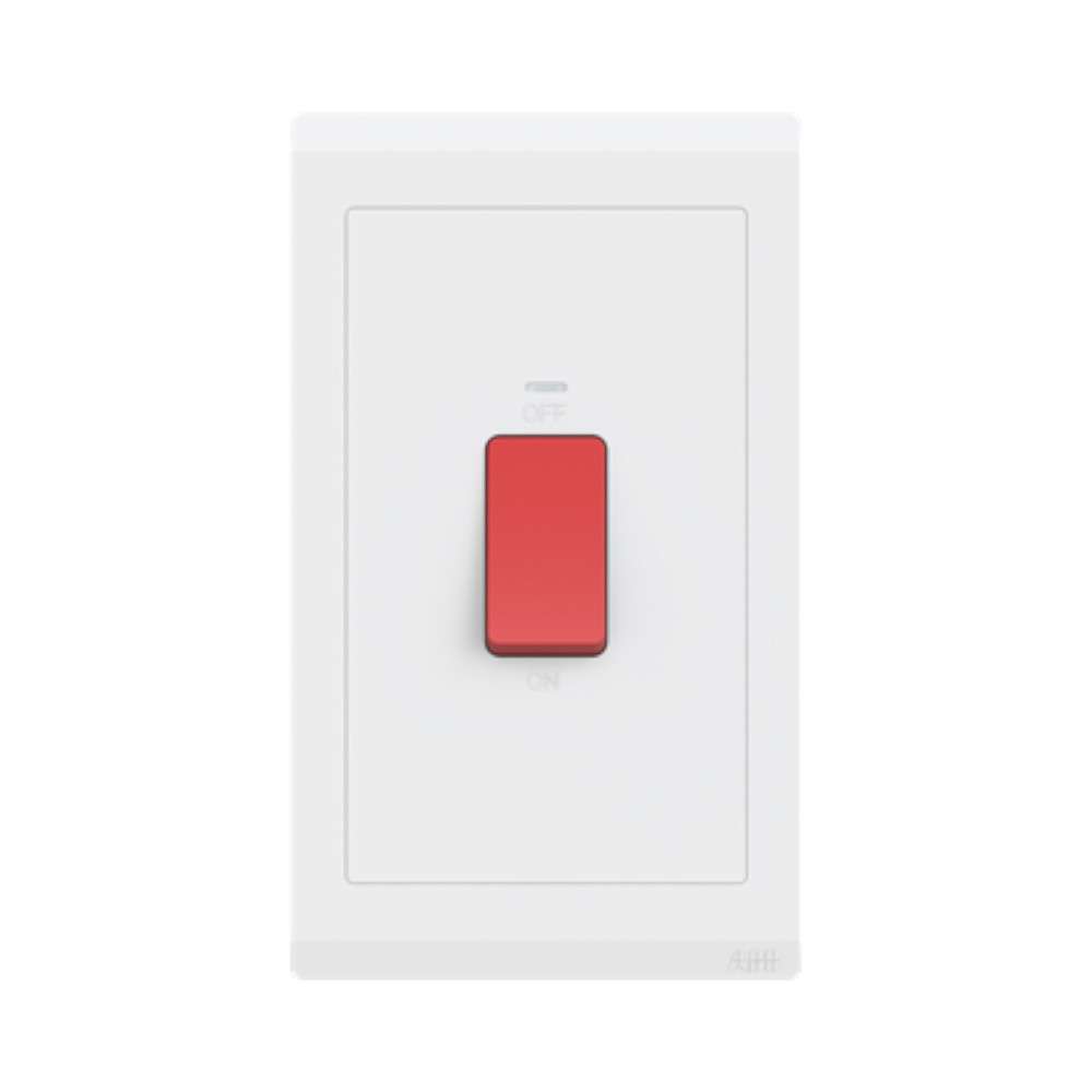 ABB 1 Gang 45Amp Double pole Switch with Neon light, Inora BL143, White 0