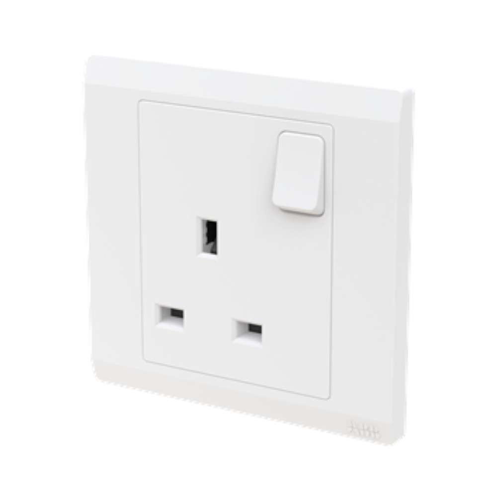 ABB 1 Gang 13Amp Switch Socket Single Pole, INORA BL224TVH, White 1