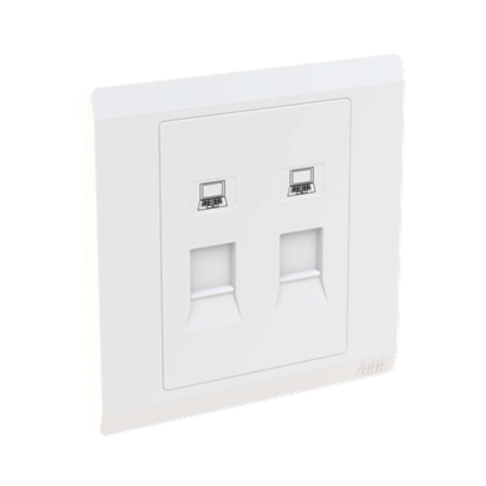 ABB 2 Gang Data Outlet RJ45 Plate only, Inora BL332, White 2