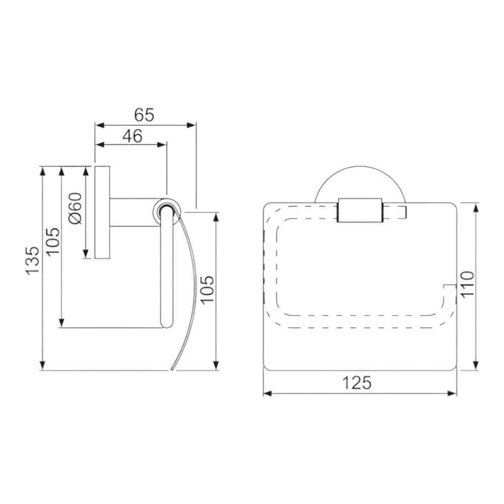 Jaquar (ACN-GRF-1153S) Stainless Steel Lid Toilet Paper Holder - Graphite 1