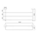 Jaquar Towel Shelf with Hangers, 600mm, Stainless Steel Towel Rack – Graphite 1