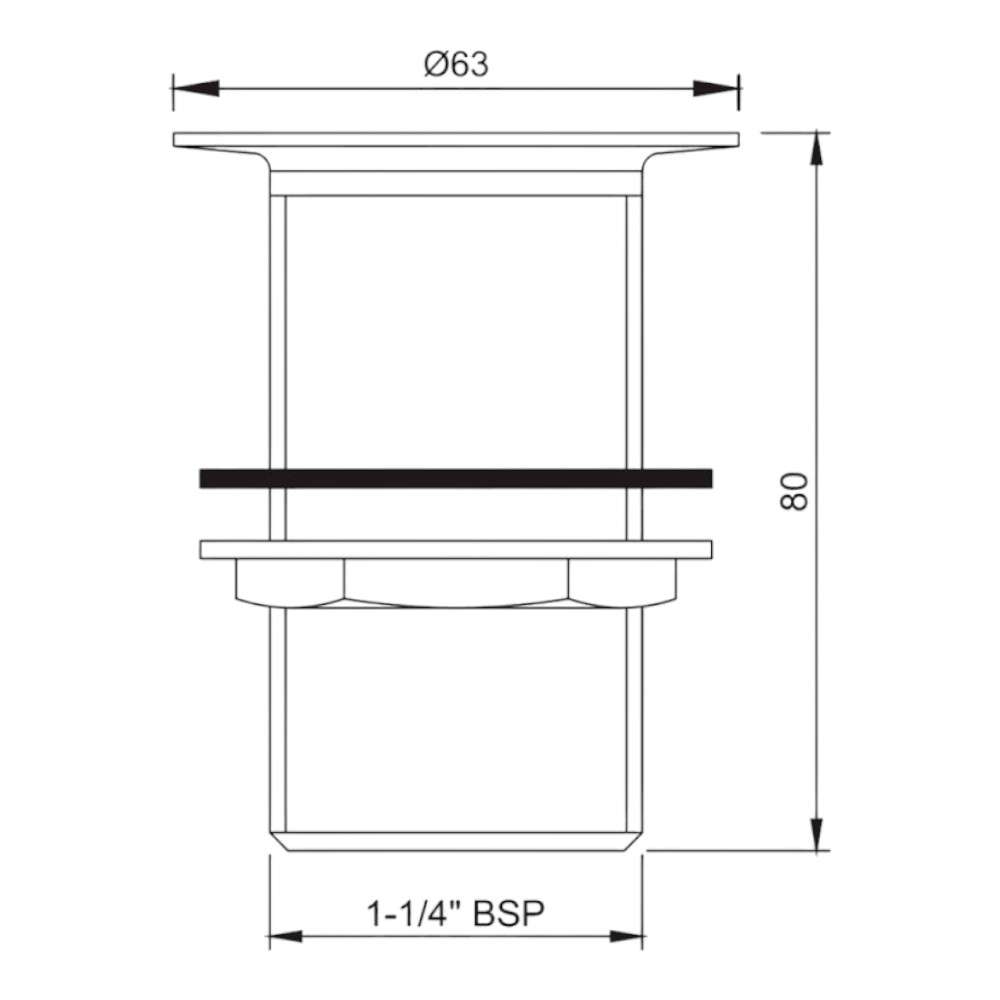 Jaquar (ALD-ABR-705) 80 mm Height Unslotted Basin Waste - Antique Bronze 1