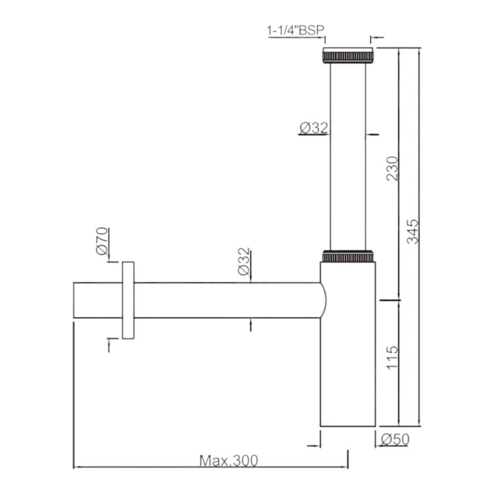مصيدة السباكة جاكوار قياس (300mmx190mm) موديل (ALD-BLM-769L300X190) باللون (Black Matt)  1