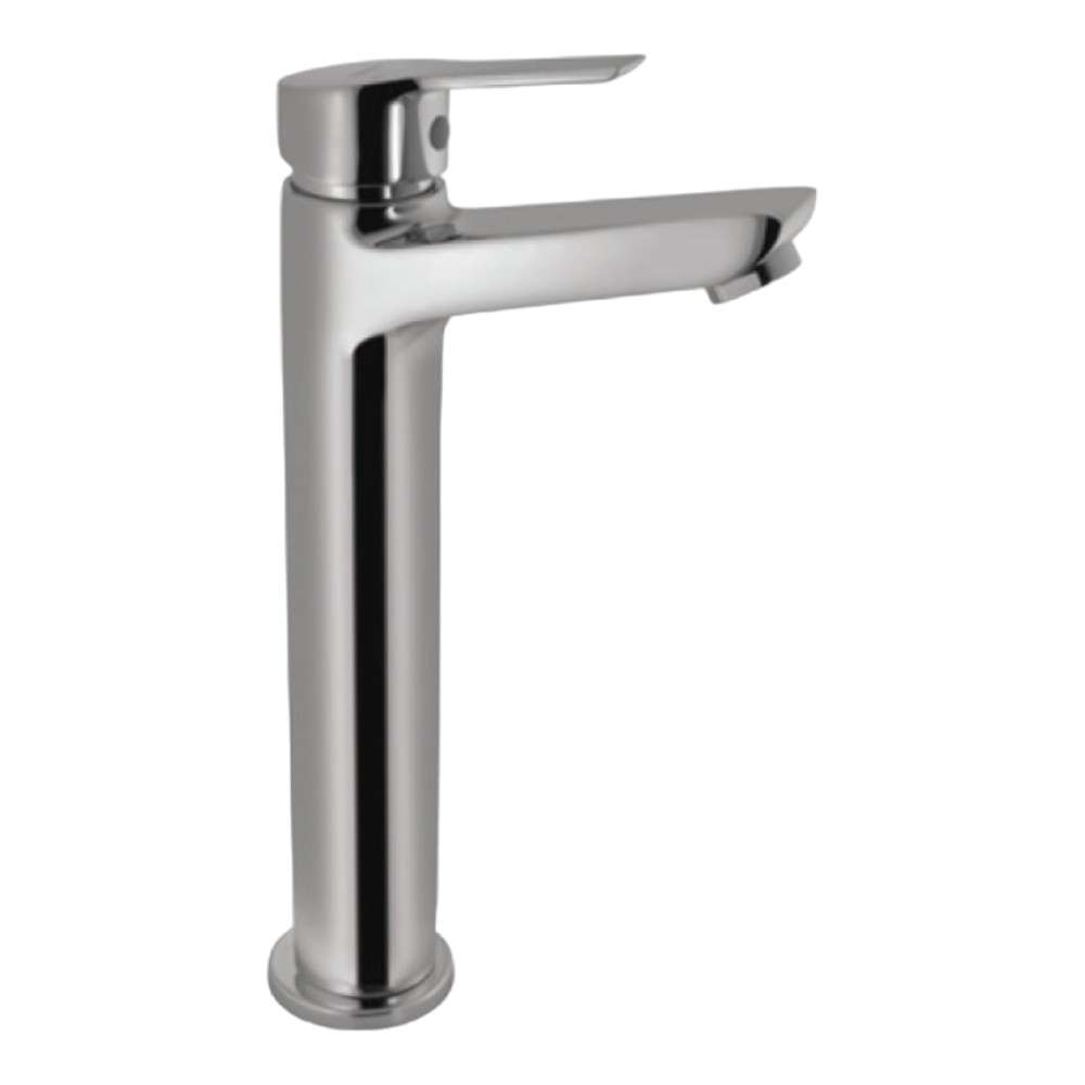Essco Jaquar (APR-CHR-101005NB) 600 mm Long Braided Hoses & Single Lever High Neck Basin Mixer without Popup Waste - Chrome 0