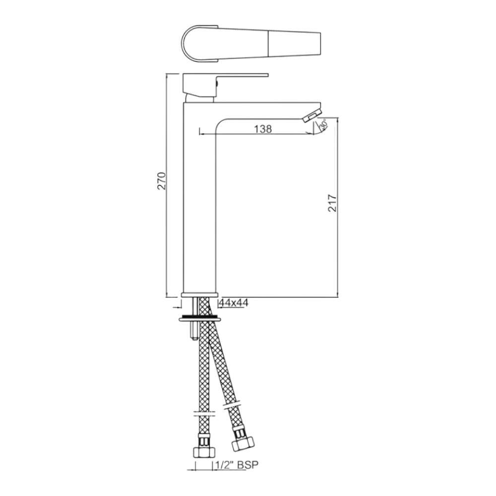 Jaquar (ARI-CHR-39005B) Single Lever High Neck Basin Mixer - Chrome 1