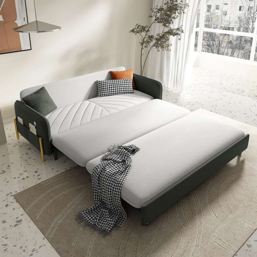 Multifunctional Foldable Sofa Cum Bed (Beige Grey) 2