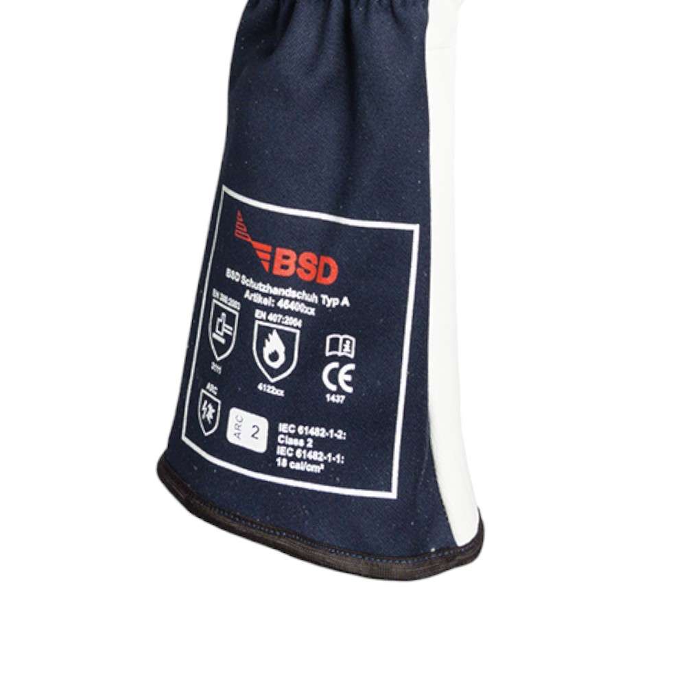 BSD 4640008 HRC 2 Arc Flash Gloves, 18Cal/Cm2, Size 8, Black,1Pair/pack 3