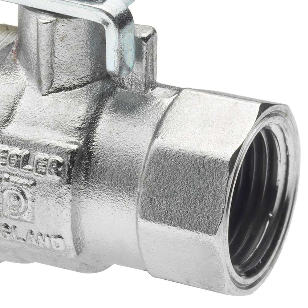 صمام نحاسي كروي (Pegler) مع مقبض باللون الأحمر قياس (1/2") 1