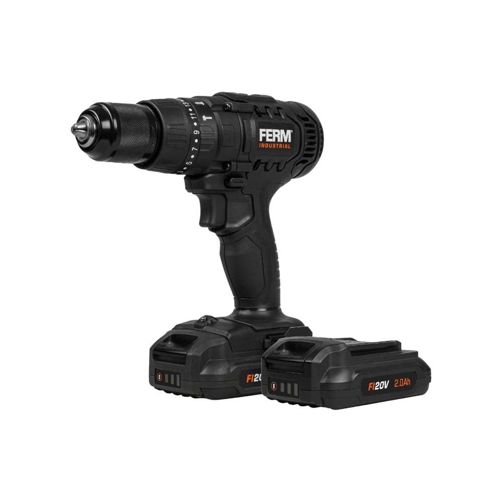 FERM CDM1147P 20V 2Ah Li-Ion Cordless Hammer Drill Driver 0
