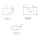 Jaquar Rectangular Under Counter Basin, 485 x 370 x 205 mm, Built-In Basin - White 1
