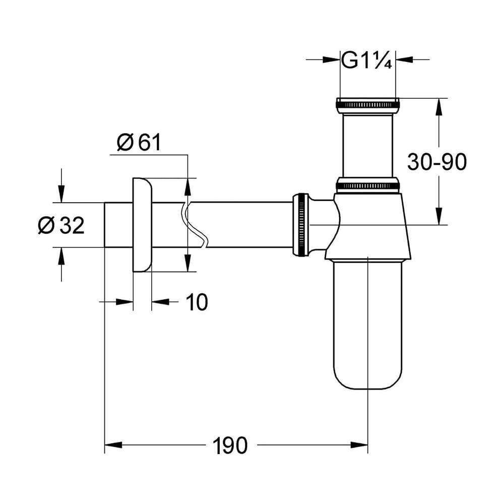 Chrome Plated Bathroom Basin Sink Bottle Trap Waste Pipe 2