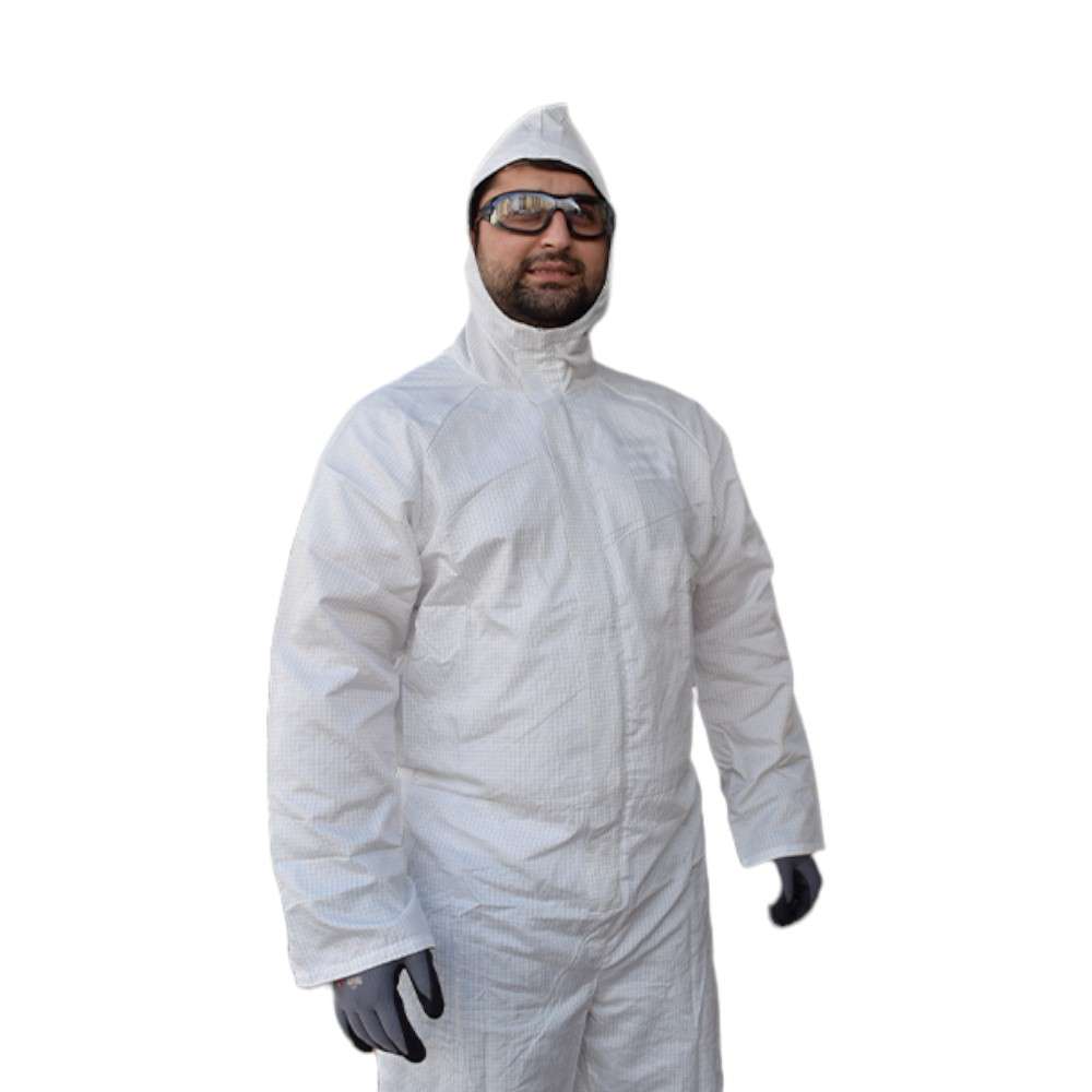 DuPont Anti Static Zipper Coverall, 65gsm, White, Large 1