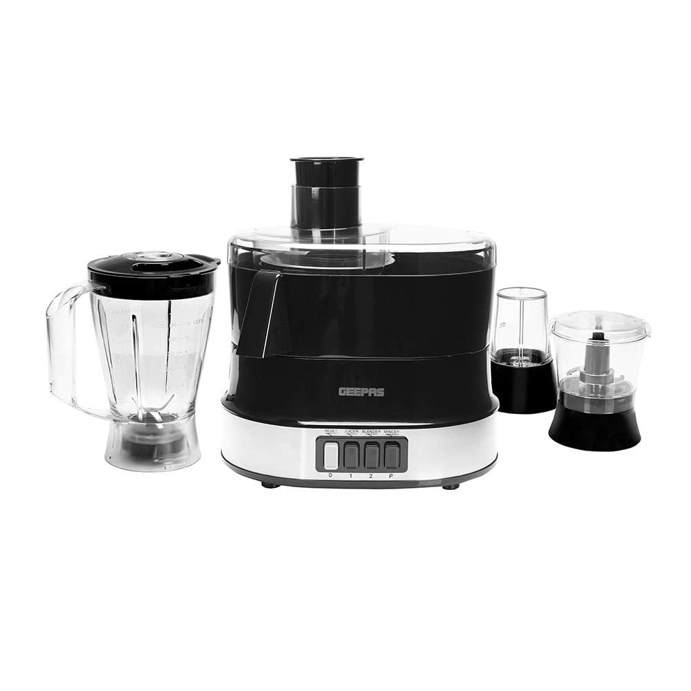 Geepas GSB9990 4-In-1 Food Processor - Electric Blender Juicer 1.5 Liters 2-Speed With Pulse Function & Safety Interlock |Juicer Blender & Coffee Mill Included 0