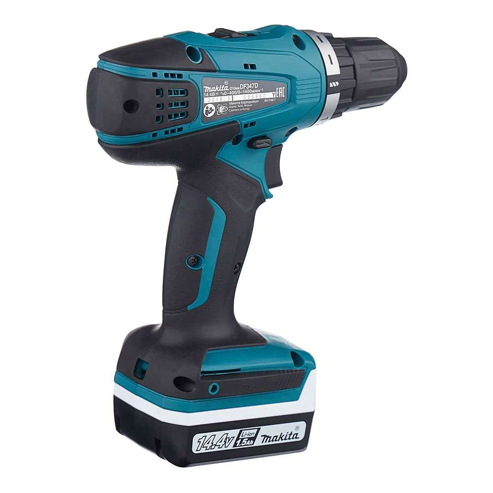 Makita DF347DWE 14.4V G-Series 10mm Cordless Drill Driver Kit with 2 x 1.3Ah Batteries & Charger 1