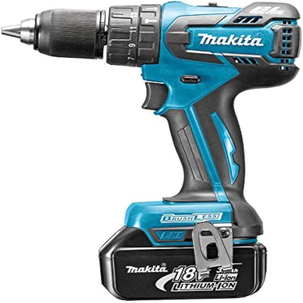 Makita DHP459RFJ Cordless Hammer Driver Drill 13mm 18 V / 3.0 Ah 2 Batteries & Charger