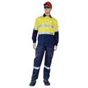 Empiral 100% Cotton Reflective Work Shirt, Vented Long Sleeve, Used for Breathable Visibility - Yellow/Navy 0