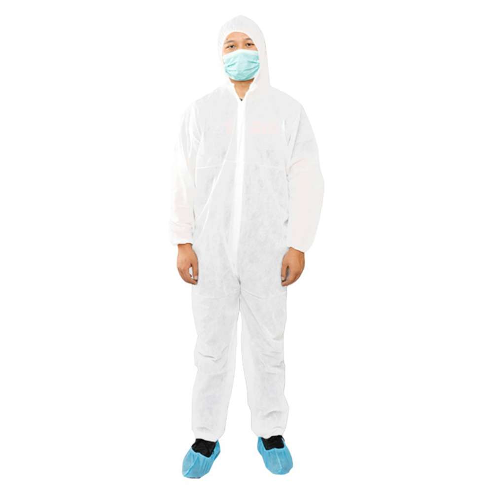 Empiral 50GSM PP Disposable Coverall, Non woven Breathable, M, White 0