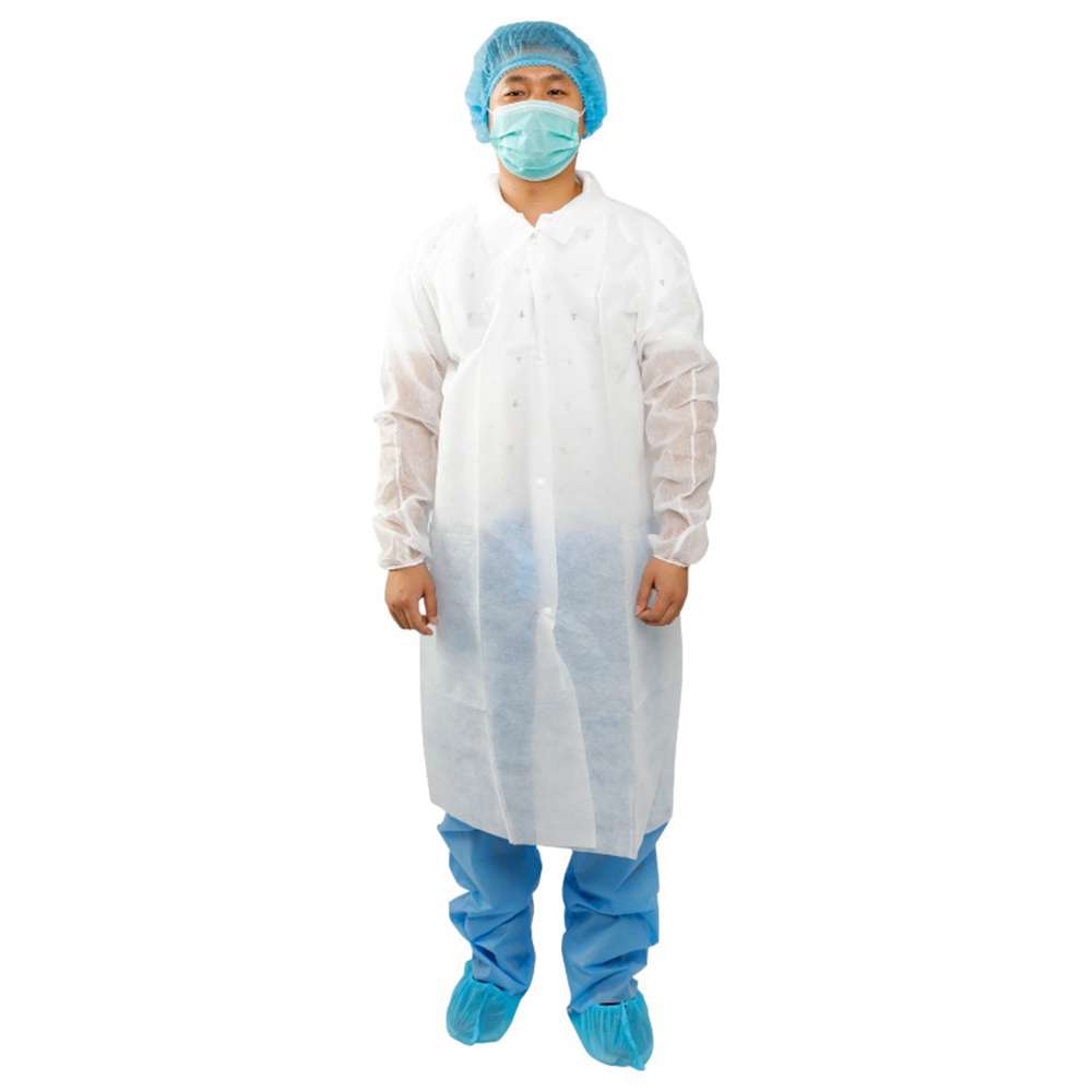 Empiral PP Lab Coat, 30gsm, 110x140cm, Lightweight Used for Visitor & Hygiene Use - White