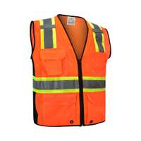 Empiral Glow Safety Vest, Small Size, 120gsm Zipper Hi-Vis Vest Used for Day/Night Visibility - Orange