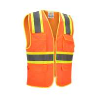 Empiral Executive Safety Vest, Size S1, Hi-Vis Zipper Vest with Executive Pockets for Supervisors - Orange