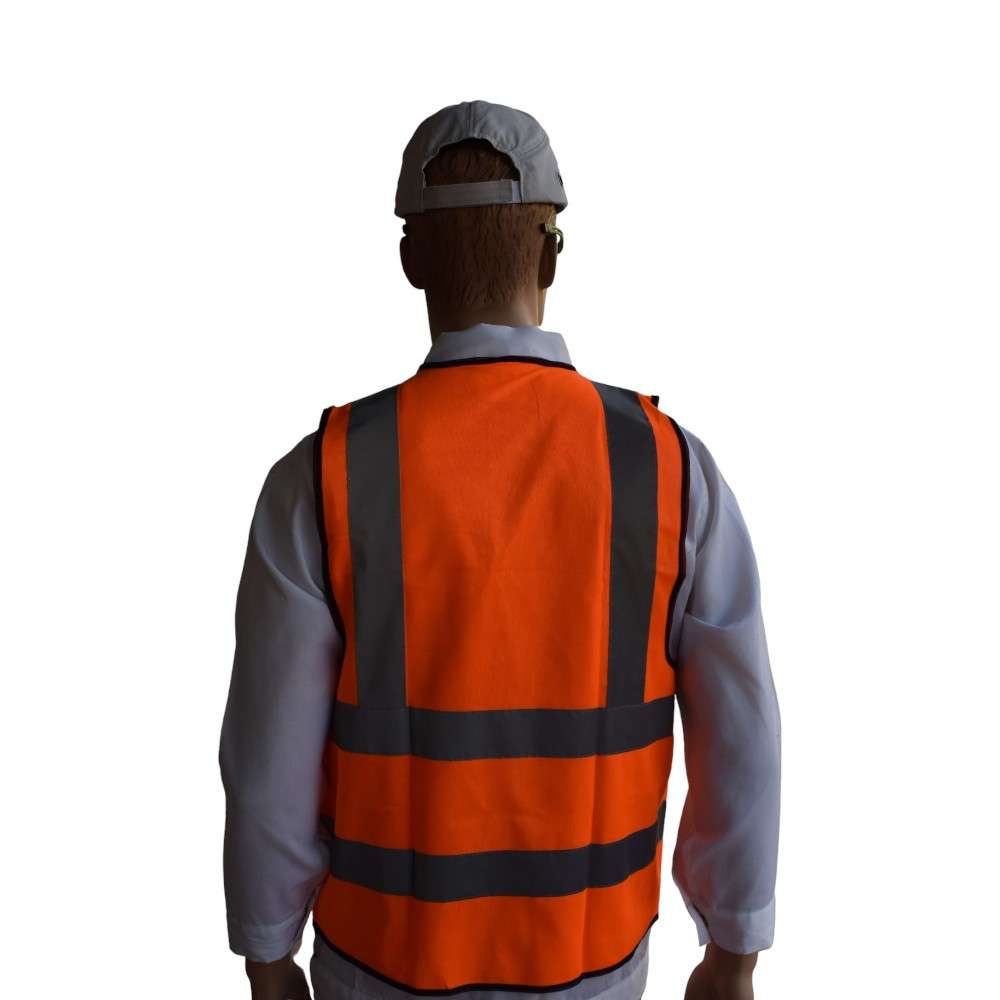 Empiral Glitter Y high Visibility Reflective Safety Vest 120Gsm With ID Pocket, Orange, Size S1 1