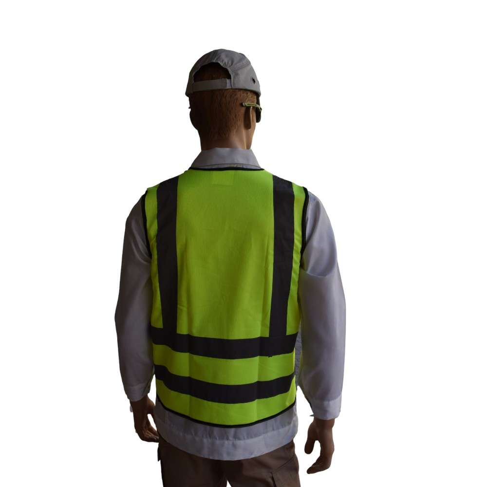 Empiral E108084120 Zipper Safety Vest Straight back reflective, Yellow, Size S3 1