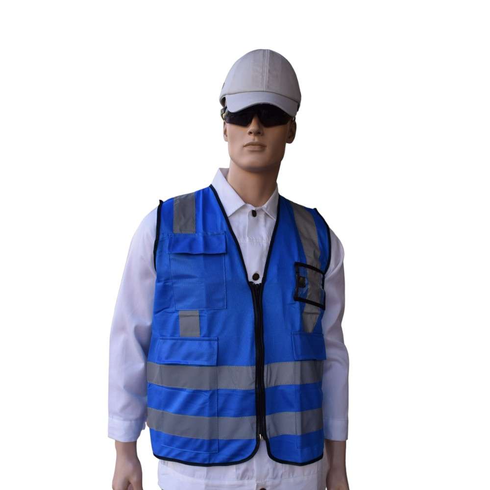 Empiral E108084320 Zipper Safety Vest Straight back reflective, Blue, Size S5