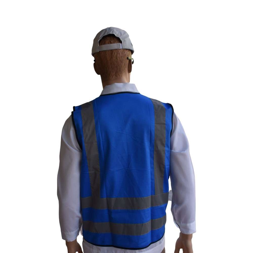 Empiral E108084320 Zipper Safety Vest Straight back reflective, Blue, Size S5 1