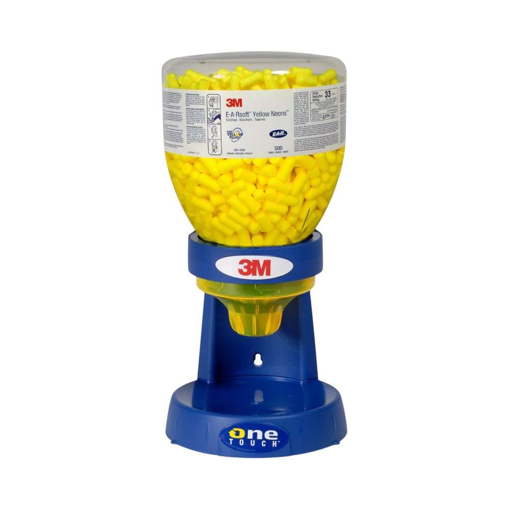 3M 391-1004, yellow neon Uncorded Ear Plug with dispenser Jar 500Pairs/Box 4